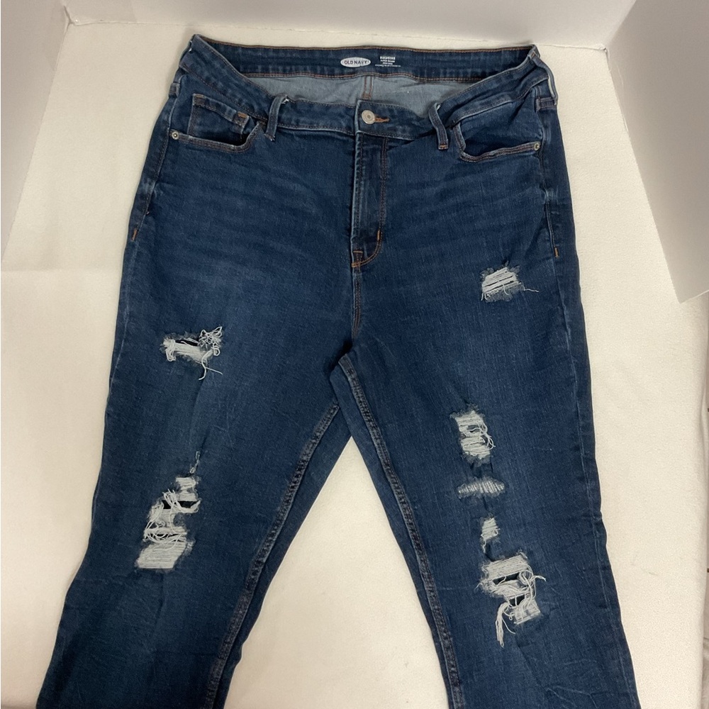 OLD NAVY ROCKSTAR SUPER SKINNY HIGH-RISE JEANS - SZ 16 - Picture 3 of 6